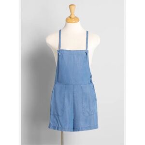 NWT Modcloth Utility Shortall Chambray Light Blue Denim Romper Overall Lyocell 6